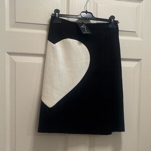 Gabby Isabella Black Pencil Skirt with White Heart (Versatile)